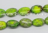 CDI92 16 inches 10*14mm oval dyed imperial jasper beads wholesale