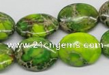 CDI93 16 inches 15*20mm oval dyed imperial jasper beads wholesale