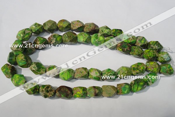 CDI932 15.5 inches 13*17mm faceted nuggets dyed imperial jasper beads