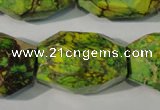 CDI933 15.5 inches 19*30mm faceted nuggets dyed imperial jasper beads