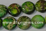 CDI937 15.5 inches 16mm flat round dyed imperial jasper beads