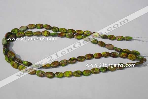 CDI939 15.5 inches 8*12mm oval dyed imperial jasper beads