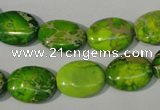 CDI940 15.5 inches 12*16mm oval dyed imperial jasper beads