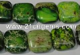 CDI945 15.5 inches 16*16mm square dyed imperial jasper beads