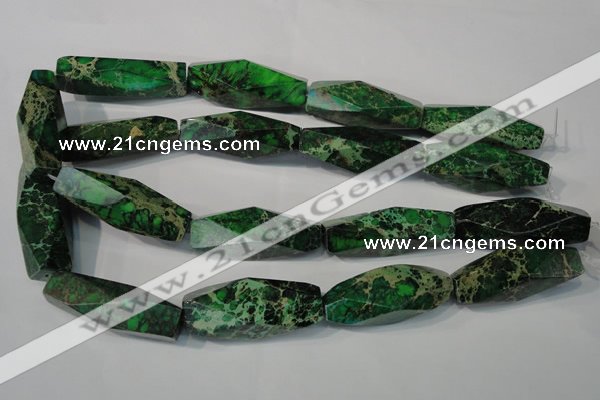 CDI965 15.5 inches 15*45mm faceted rice dyed imperial jasper beads