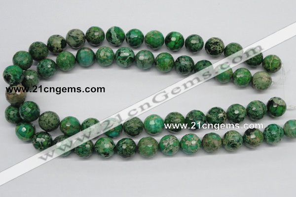 CDI98 16 inches 14mm faceted round dyed imperial jasper beads wholesale