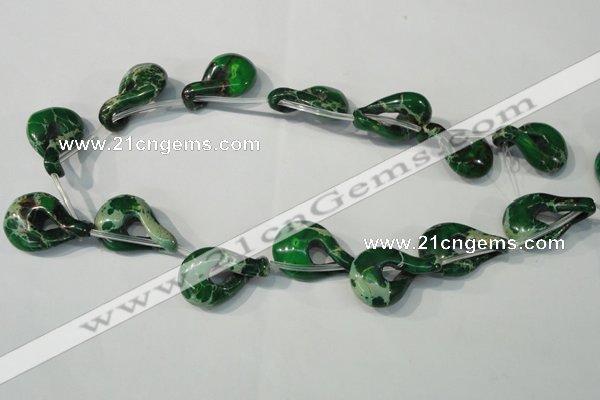 CDI980 15.5 inches 19*29mm petal shaped dyed imperial jasper beads