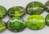 CDI99 16 inches 13*18mm oval dyed imperial jasper beads wholesale