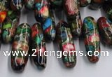 CDI990 15.5 inches 8*14mm - 8*24mm dyed imperial jasper chips beads