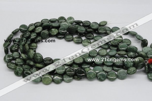 CDJ09 15.5 inches 14mm flat round Canadian jade beads wholesale