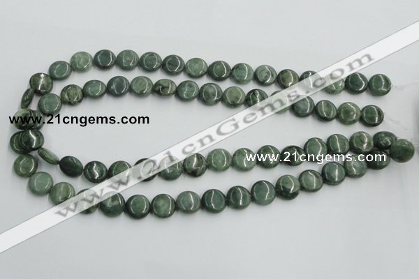 CDJ10 15.5 inches 12mm flat round Canadian jade beads wholesale