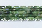 CDJ412 15.5 inches 8*14 - 9*14mm faceted freeform Canadian jade beads