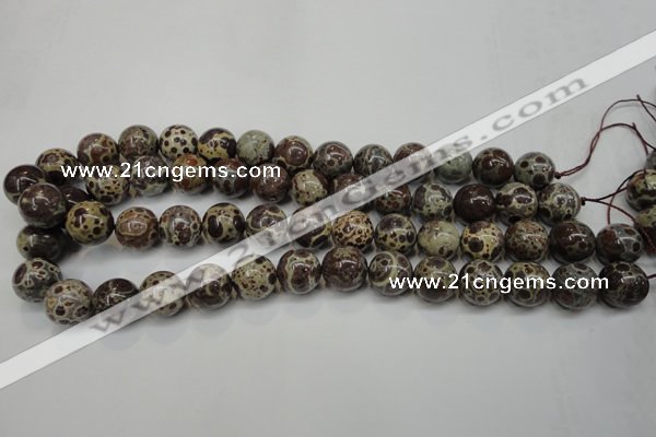 CDM06 15.5 inches 14mm round African dalmatian jasper beads