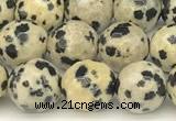 CDM101 15 inches 8mm faceted round dalmatian jasper beads