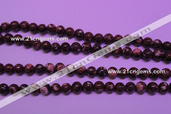 CDM52 15 inches 8mm round strawberry dalmatian jasper beads