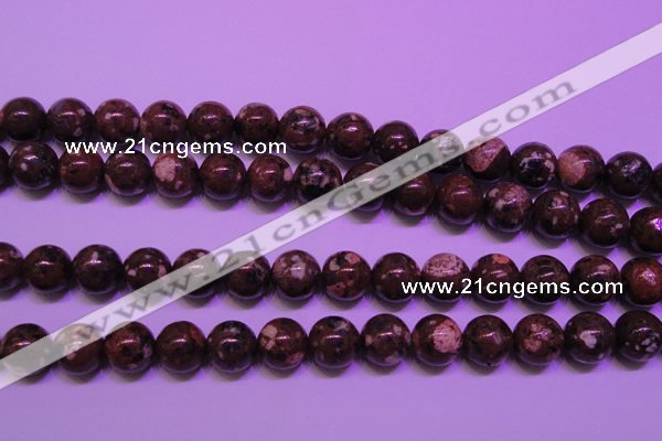 CDM53 15 inches 10mm round strawberry dalmatian jasper beads