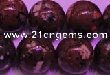 CDM54 15 inches 12mm round strawberry dalmatian jasper beads