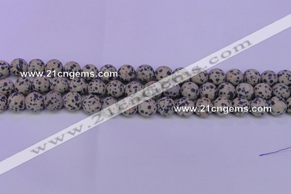 CDM84 15.5 inches 12mm round matte dalmatian jasper beads