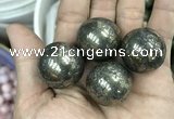 CDN09 25mm round pyrite gemstone decorations wholesale