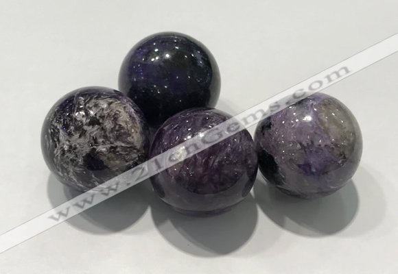 CDN1012 25mm round charoite decorations wholesale