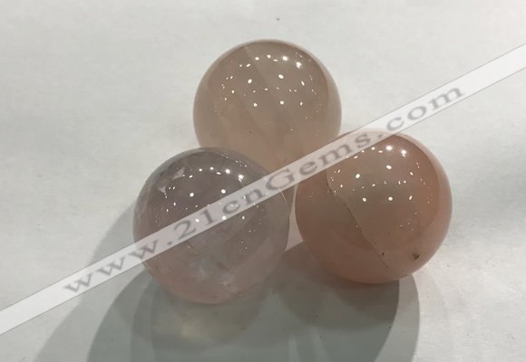 CDN1032 30mm round rose quartz decorations wholesale