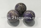 CDN1036 30mm round charoite decorations wholesale