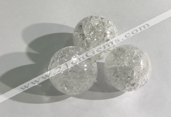 CDN1037 30mm round crackle quartz decorations wholesale