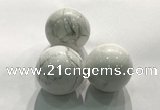 CDN1045 30mm round white howlite decorations wholesale