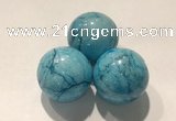 CDN1046 30mm round dyed white howlite decorations wholesale