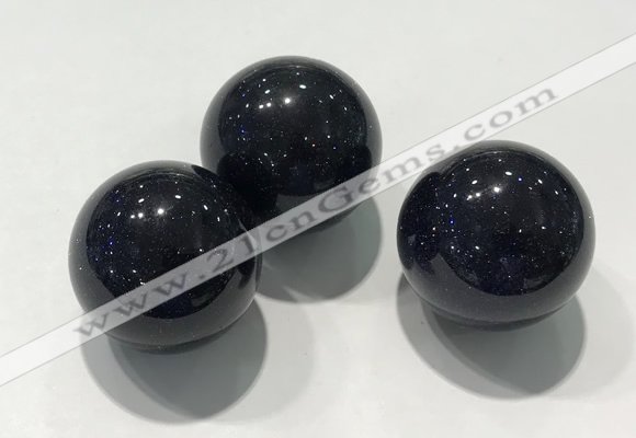 CDN1055 30mm round blue goldstone decorations wholesale