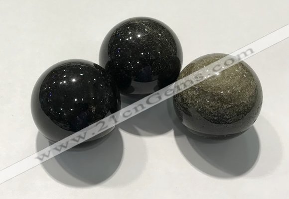 CDN1056 30mm round golden obsidian decorations wholesale