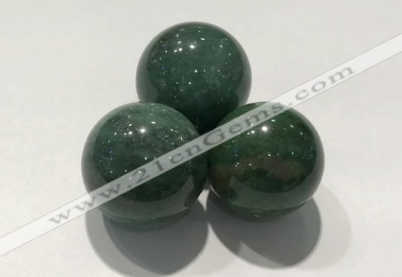 CDN1077 30mm round green biotite decorations wholesale