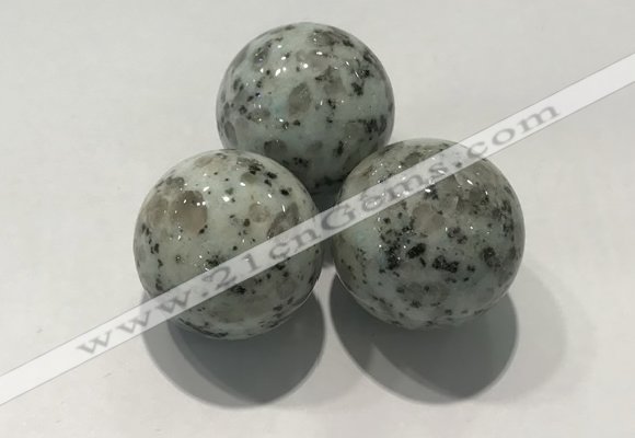 CDN1101 30mm round kiwi jasper decorations wholesale