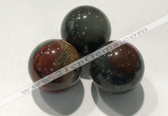 CDN1120 30mm round African bloodstone decorations wholesale