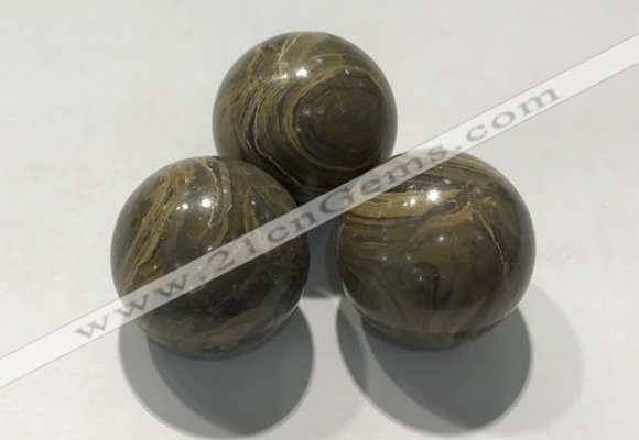 CDN1134 30mm round coffee wood jasper decorations wholesale
