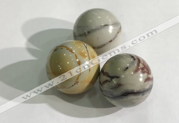 CDN1142 30mm round picasso jasper decorations wholesale