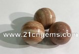 CDN1145 30mm round red picture jasper decorations wholesale