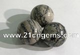 CDN1149 30mm round zebra jasper decorations wholesale