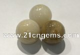 CDN1153 30mm round yellow jade decorations wholesale