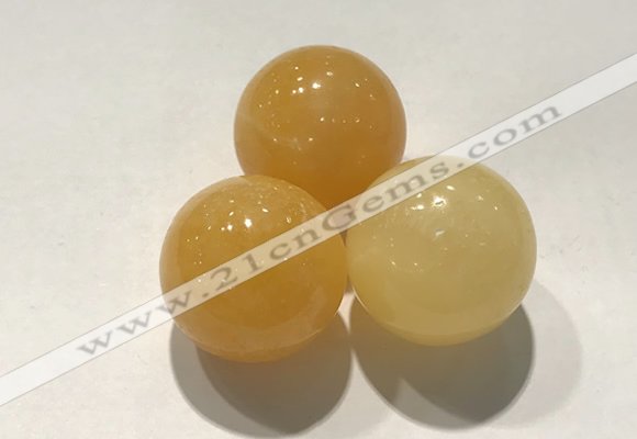 CDN1154 30mm round yellow jade decorations wholesale