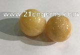 CDN1176 35mm round yellow jade decorations wholesale