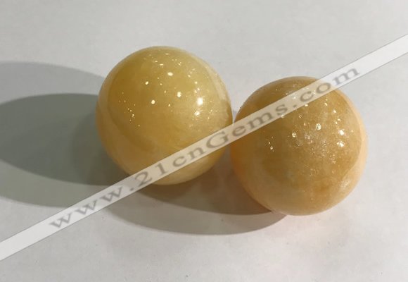 CDN1176 35mm round yellow jade decorations wholesale