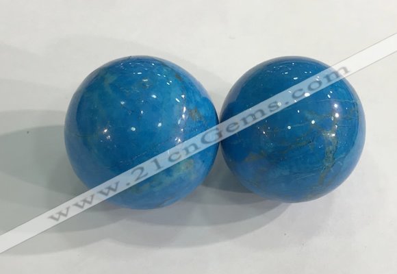 CDN1219 40mm round dyed white howlite decorations wholesale
