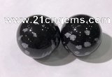 CDN1251 40mm round snowflake obsidian decorations wholesale