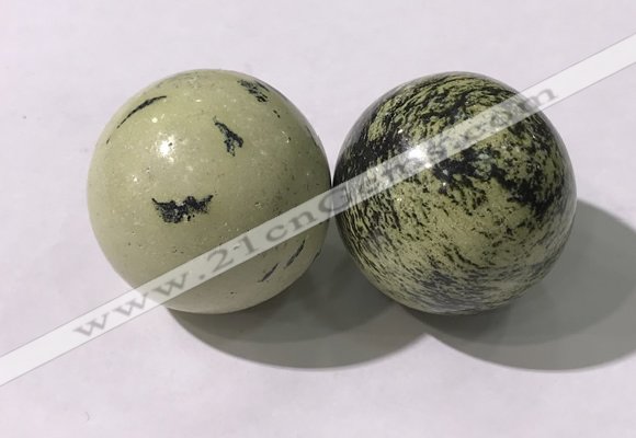 CDN1268 40mm round yellow jasper decorations wholesale