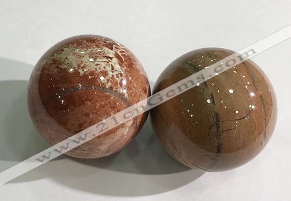 CDN1271 40mm round brecciated jasper decorations wholesale