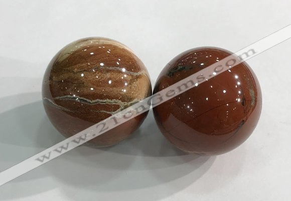 CDN1272 40mm round red jasper decorations wholesale