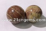 CDN1274 40mm round red picture jasper decorations wholesale