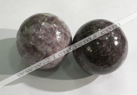 CDN1283 40mm round lilac jasper decorations wholesale