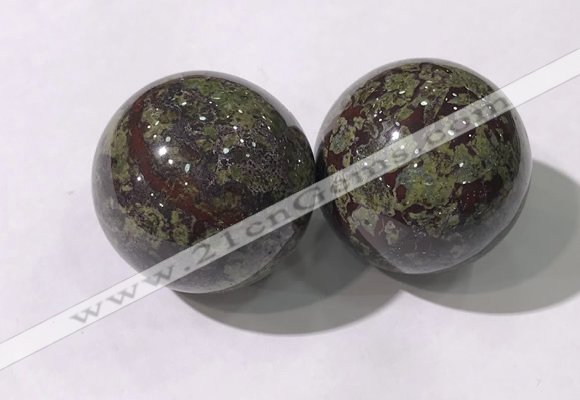 CDN1288 40mm round dragon blood jasper decorations wholesale